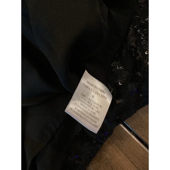 Theory Silk & Sequin Abree E Black Embellished Zip Front silk mini Dress 0 - Picture 13 of 13